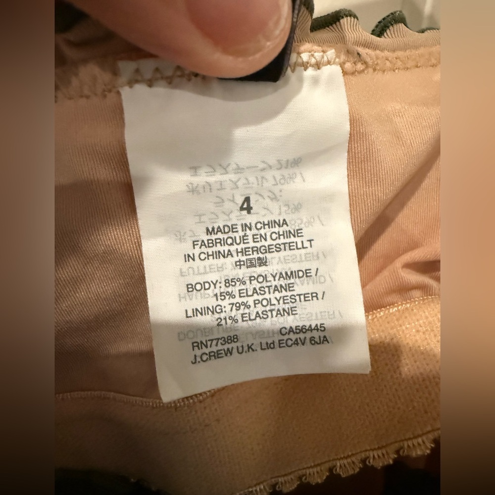 J. Crew women’s olive Green One-Piece Swimsuit, size 4, excellent condition. - Picture 5 of 7